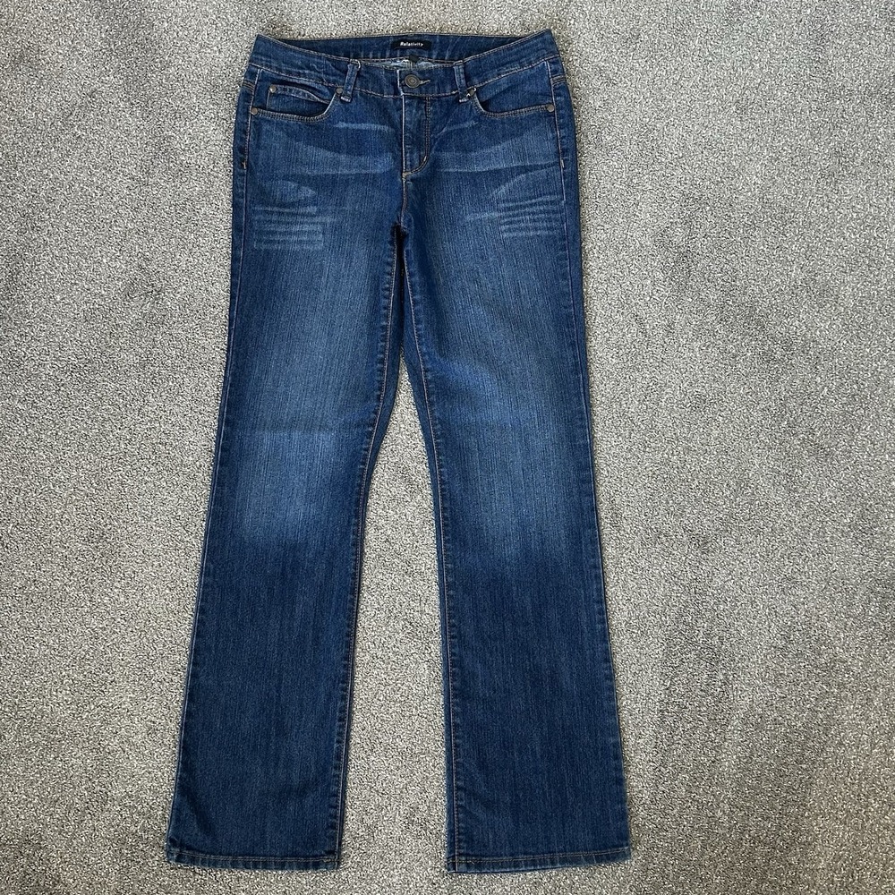 Relativity Bootcut Jeans -Women's 8- Dark Wash Stretch 31x33‎ EUC!